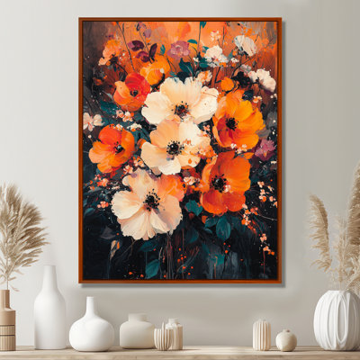 Higgins Blazing Fall Foliage Of Poppies Flowers I - Poppies Wall Art for Living Room