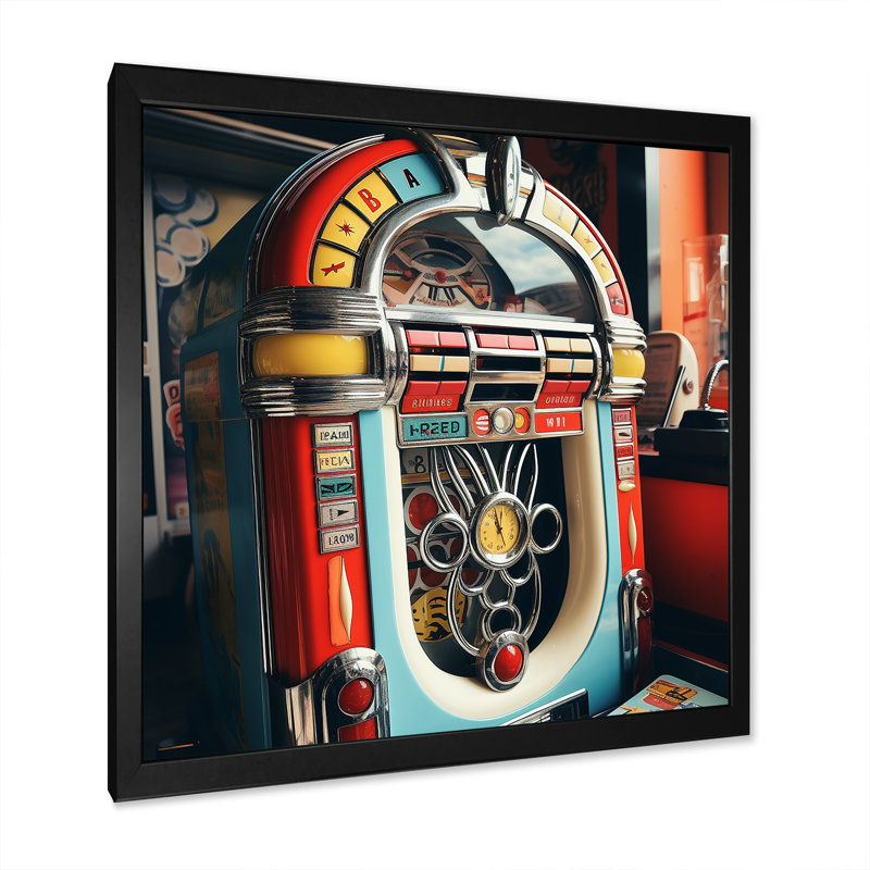 Blue Soundtrack Symphony Jukebox Melody - Jukeboxes, art mural, Cadre photo noir, H 30 po x l 30 po x P 1,5 po