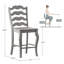 Tabouret de bar et de comptoir en bois massif Fortville-1212884381-1212884379