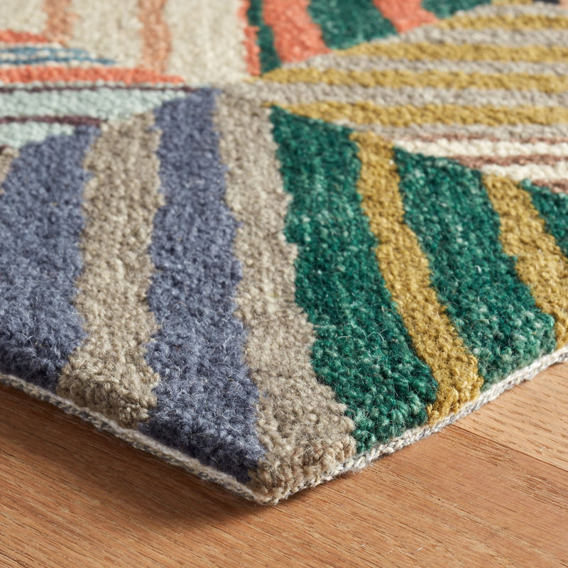Potter Multi Hand Micro Hooked Wool Rug, Rectangle 7'6" x 9'6"