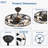 26'' Black Caged Ceiling Fans with Remote App Control for Patio Kitchen Bedroom, Farmhouse Flush Mount Ceiling Fan with Lights Reversible 6 Speed Timer -720269351-720269350