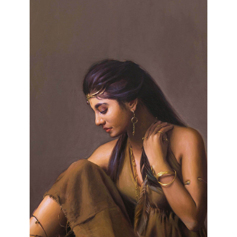 Femme assise décontractée | Huile sur toile | Par Mahesh Soundatte