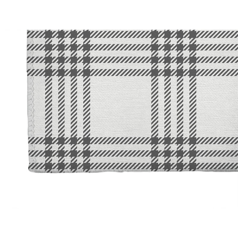 Christopher's Plaid Kids Play Mat, Rectangle 5' x 7', Ivory/Charcoal