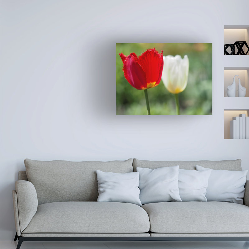 Art sur toile rouge Suzanne Bonin, H 14 po x l 19 po