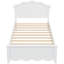 Lit plateforme simple en bois avec tête de lit, blanc
