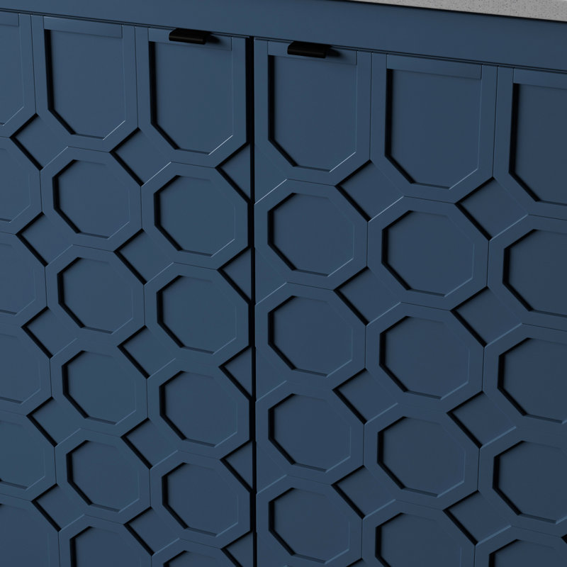 Ensemble de meuble-lavabo double 59,5 "Barkley, Bleu Franklin