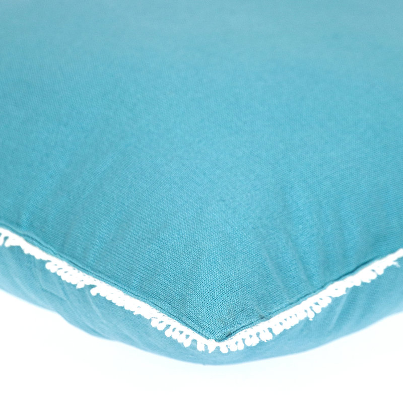 Parkland Collection Transitional Solid Blue Square 16" x 16" Pillow, 16" x 16", Blue