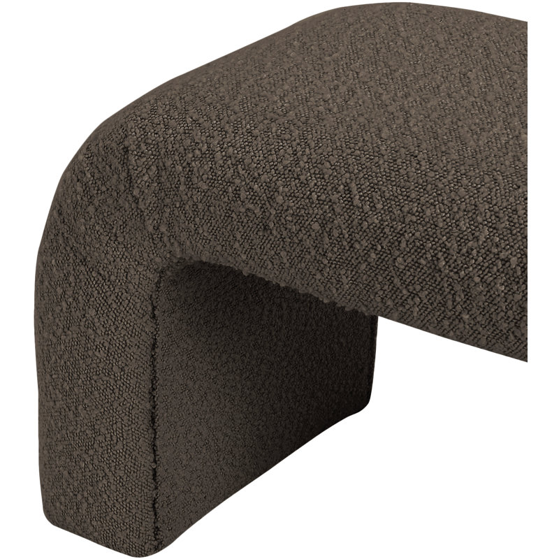 Niagara Upholstered Bench, 17.5" H x 28" W x 15.5" D, Brown Boucle Fabric