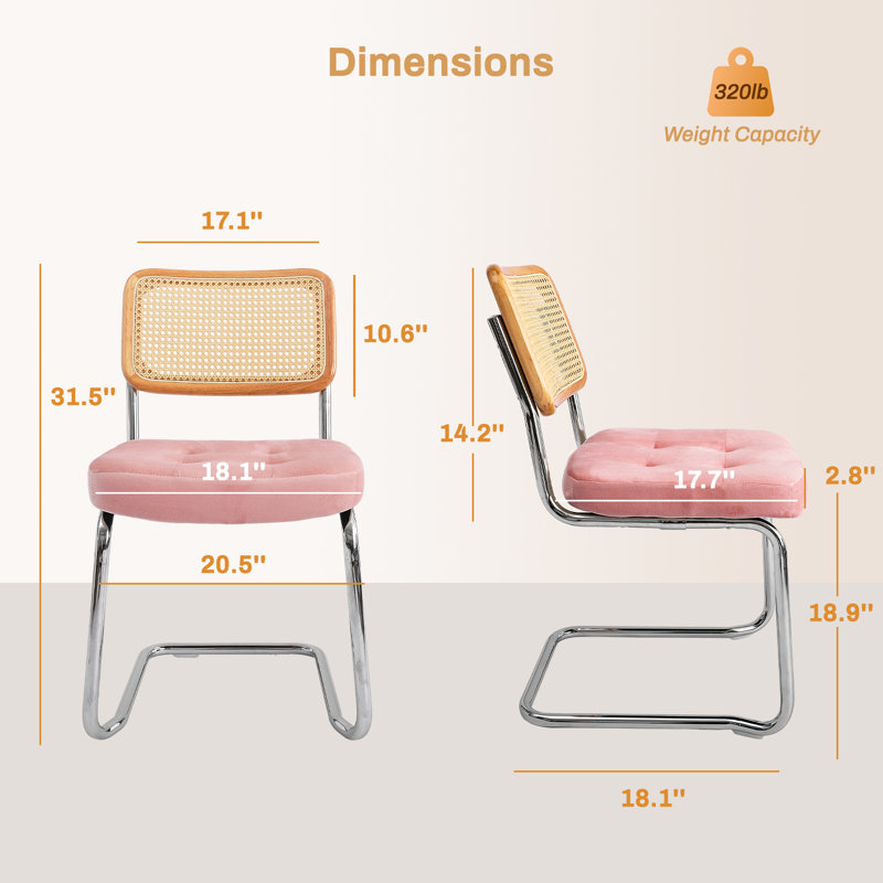 Chaise de salle à manger Ailbhe, Rose
