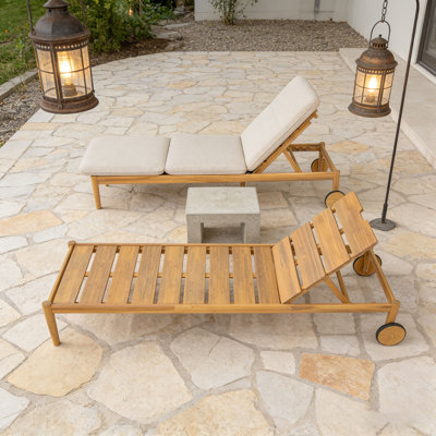Outdoor Chaise Lounge with Wheels