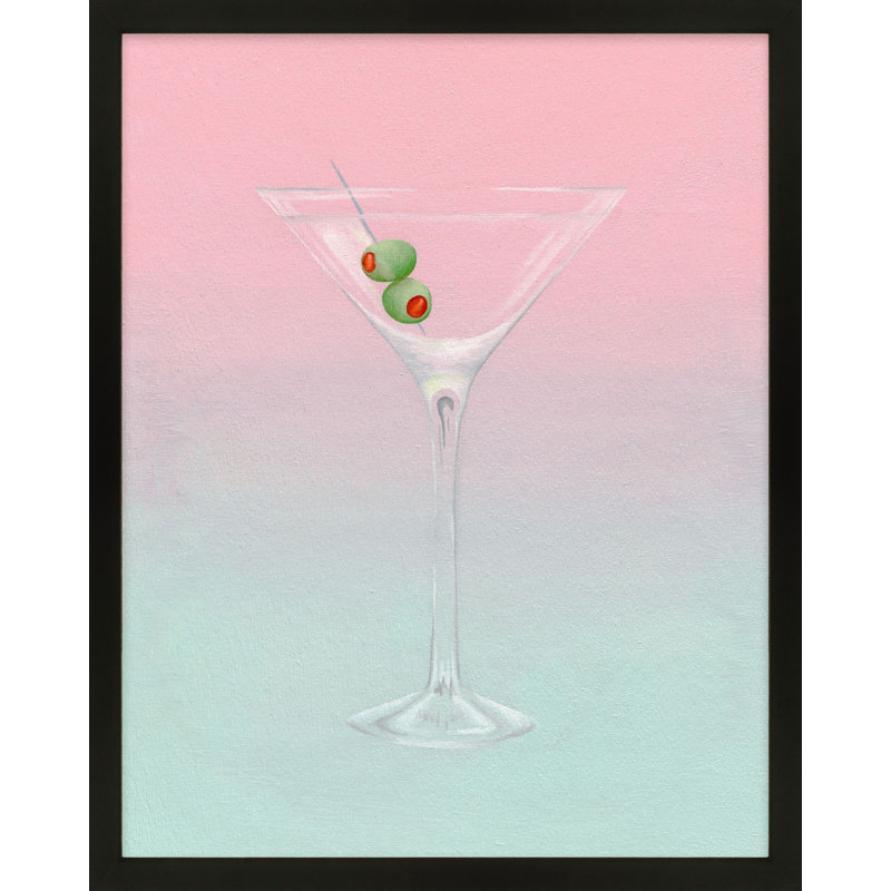 Olive Martini Print by Katy Montica, Black Framed Paper, 20" H x 16" W x 1.25" D