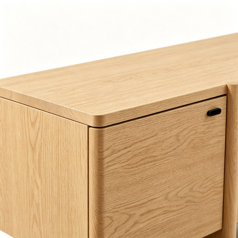 Meuble télé français rétro et simple, Brun orangé