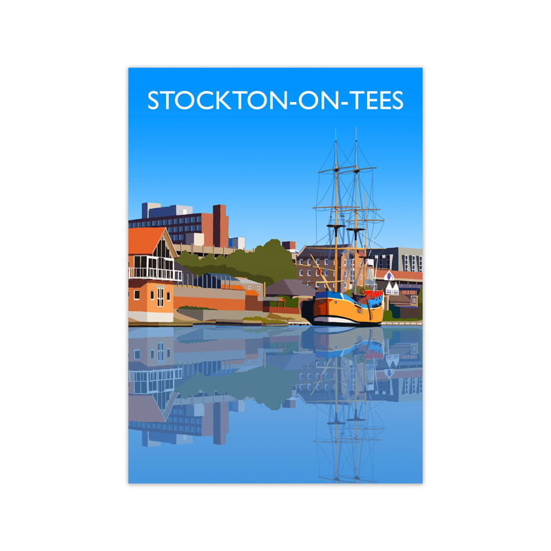 Stockton-On-Tees County Durham by Richard O'Neill - Print, 29.7 cm H x 21 cm W