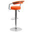 Tabouret de bar contemporain en vinyle réglable en hauteur avec accoudoirs et base en chrome-111236763-19920414-111236762