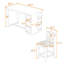 Ensemble de salle à manger 5 pièces Devra, table en bois à hauteur de comptoir avec rangement à 3 niveaux et chaises rembourrées-1387510252-1387510251