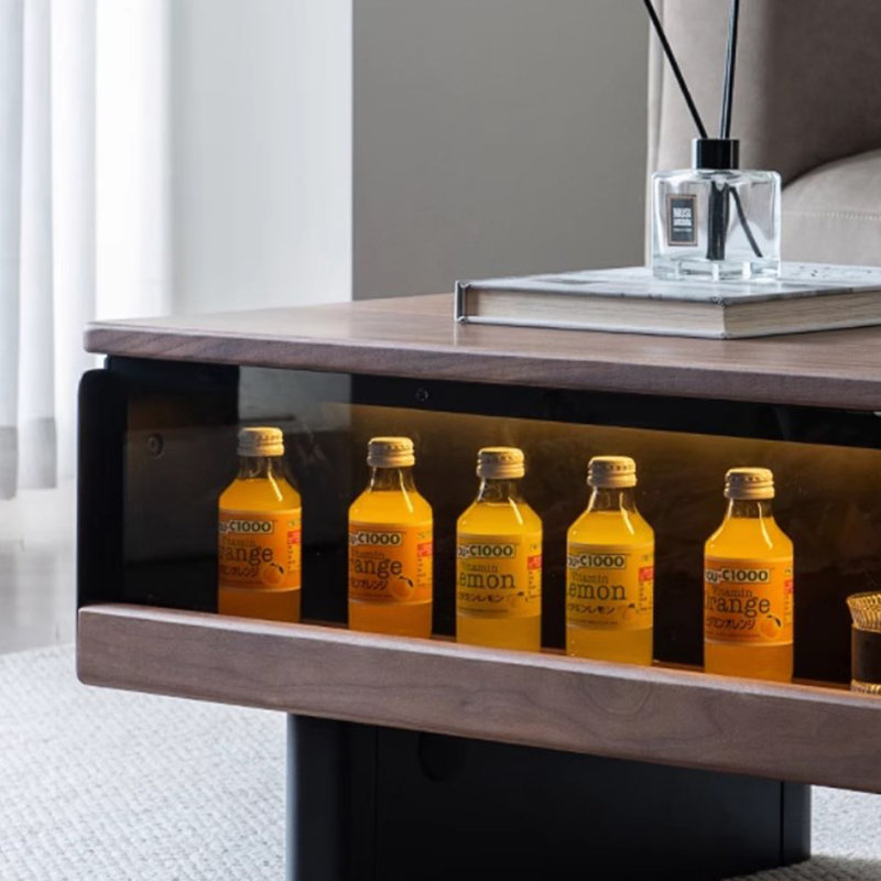 Table basse minimaliste et rétro en bois massif