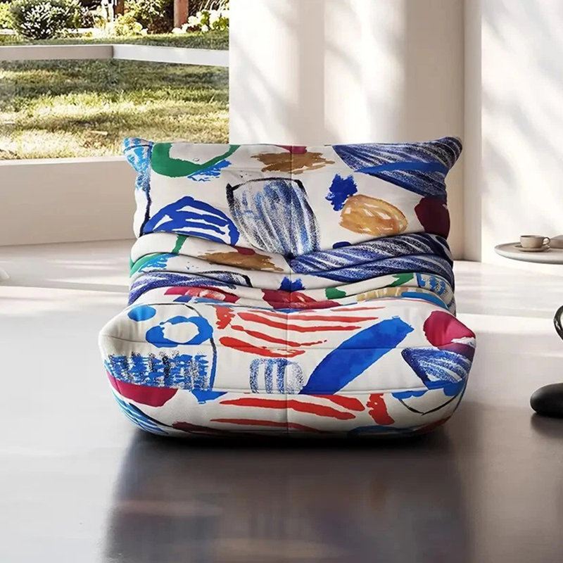 38" W Bean Bag Chair Sofa No-assembly Teddy Fabric Sofa Perfect For Bedroom, Study, Or Living Room, Various Colors Teddy