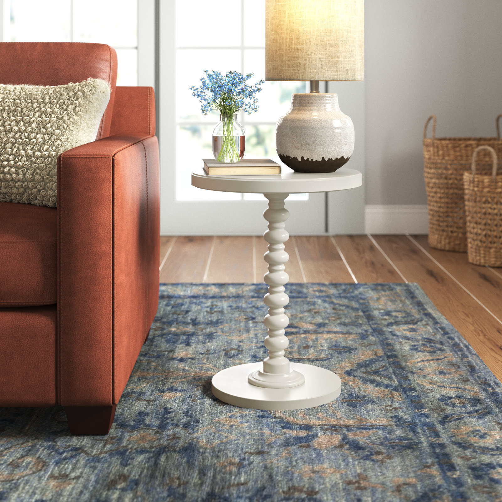 Fiama End Table, Off White, 22.25" H x 17" W x 17" D