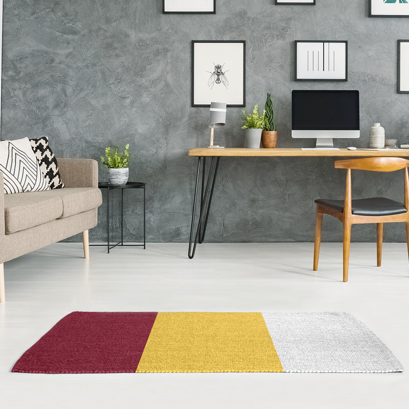 Tapis de zone rouge/jaune, Rectangle 5 pi x 7 pi