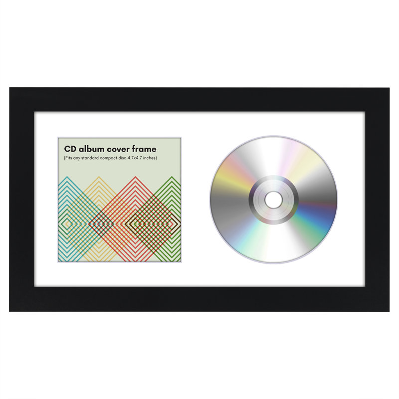 Cadre CD Leylan - 6,5 po x 12 po pour présentation de CD et d'albums - Noir