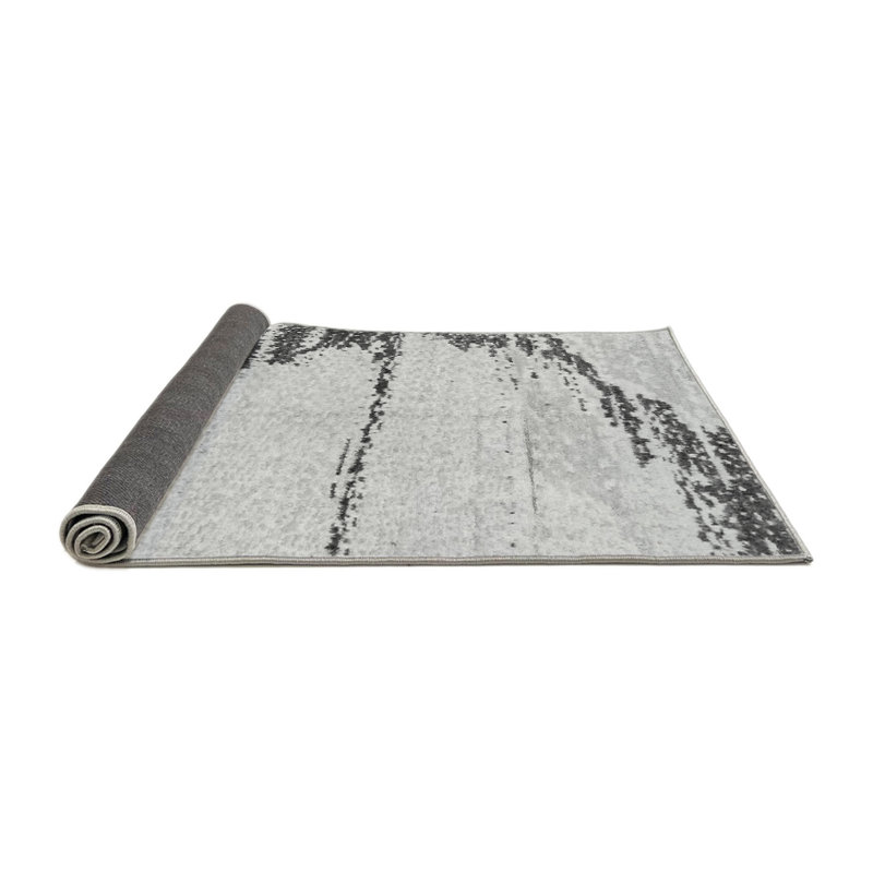 Tapis abstrait gris fait à la machine, Rond 6 pi