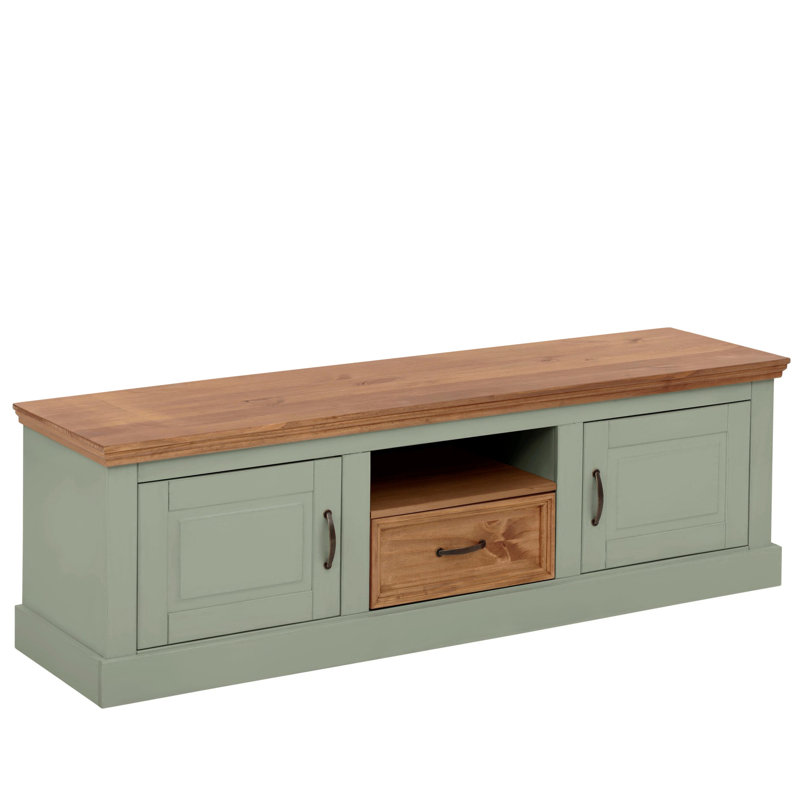 Riam 160cm Sideboard, Green/Stained Wax