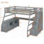 Lit mezzanine double avec 7 tiroirs, 2 tablettes et un bureau - robuste et ampli-1027318689
