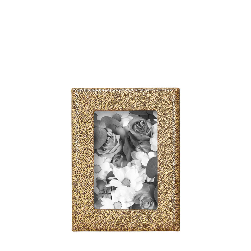 Leather Picture Frame, 4" W x 6" H, Stone