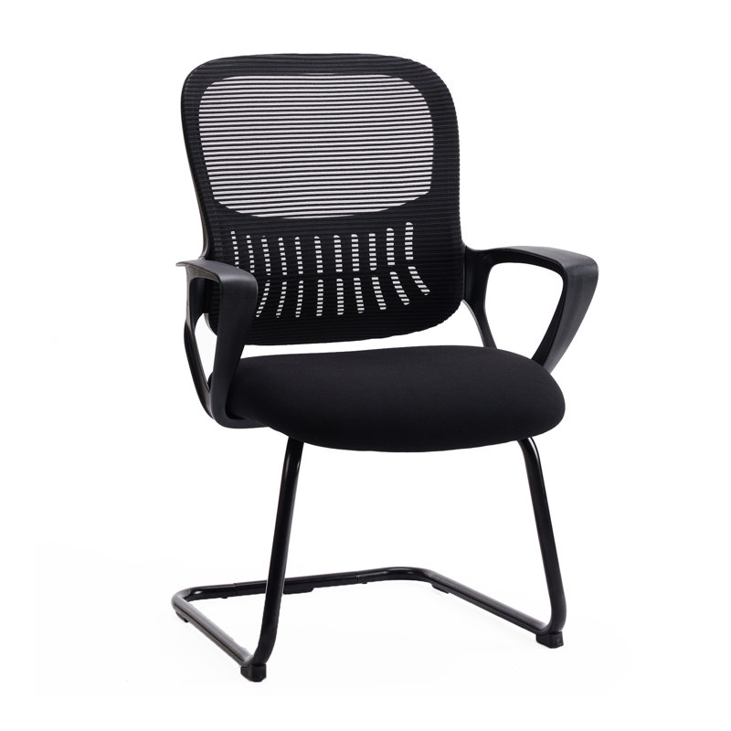 Chaise de travail à dossier moyen avec support lombaire, noir, un