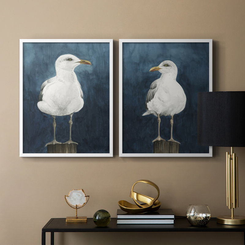 «Night Gull I», reproduction encadrée de qualité supérieure - prête à être accrochée - aucun clou requis - aucun clou requis