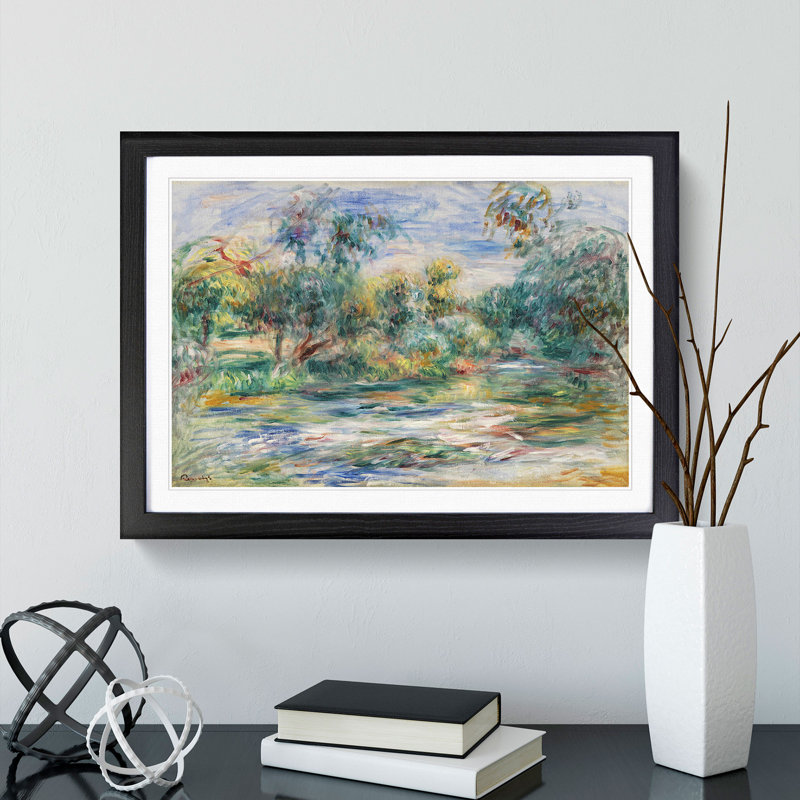 Landscape Vol.1 by Pierre-Auguste Renoir - Picture Frame Painting, 27cm H x 36cm W x 2cm D, Black Framed