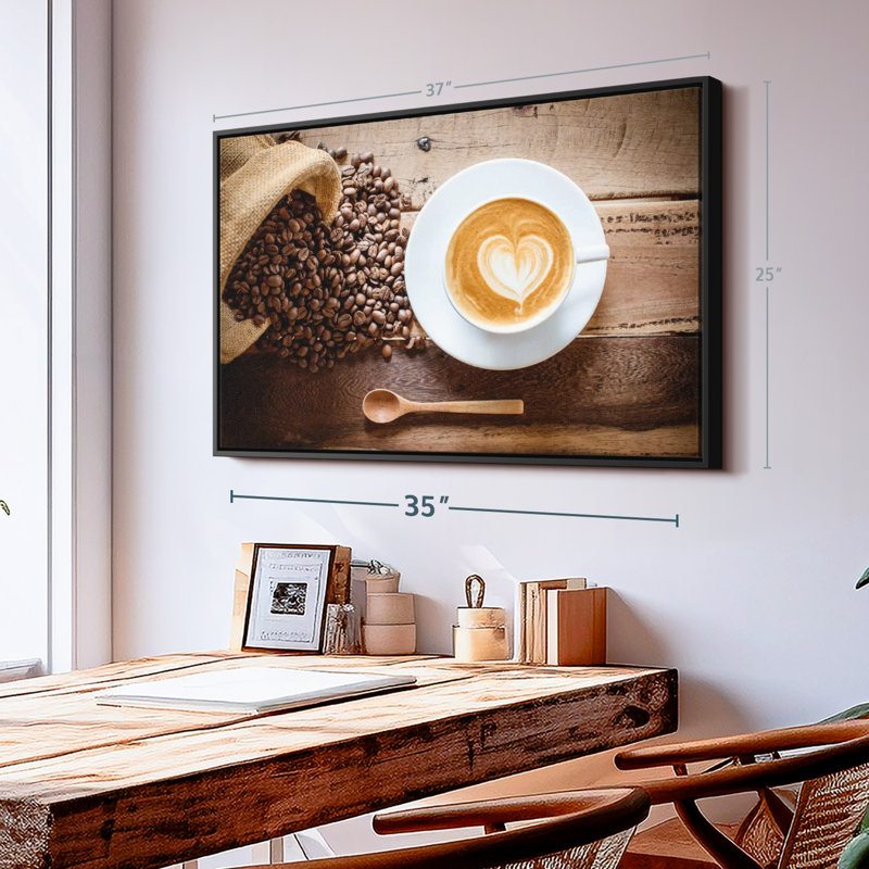 Art mural café au lait, H 25 po x l 37 po