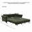 In 1 Convertible Sofas, Chenille Modern Sleeper For Home Office