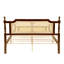 Grand lit en bois de pin avec tête et pied de lit en rotin, avec plateforme de lit rehaussée centrale, noyer-865141583-865141581