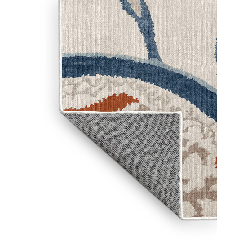 Machine Washable Beige Area Rug, Square 6'