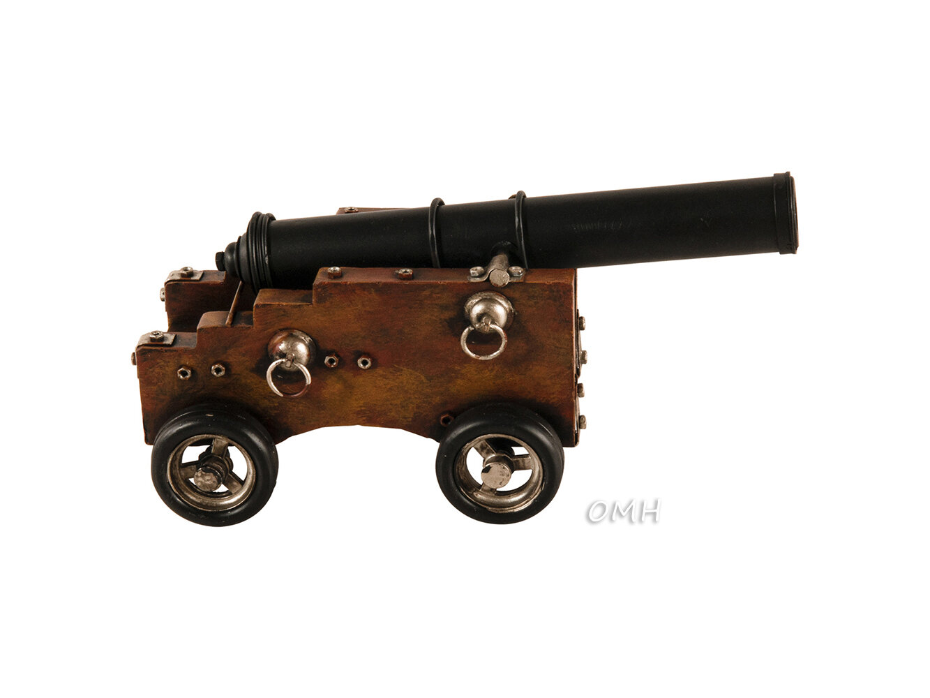 Cast Iron Cannon Moving Wheels Adjustable Mini Cannon Collectible