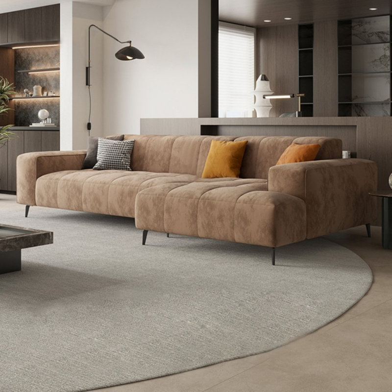 Canapé modulaire 2 pièces rembourré, H 32,68 po x l 110,24 po x P 62,99 po, Orienté à droite