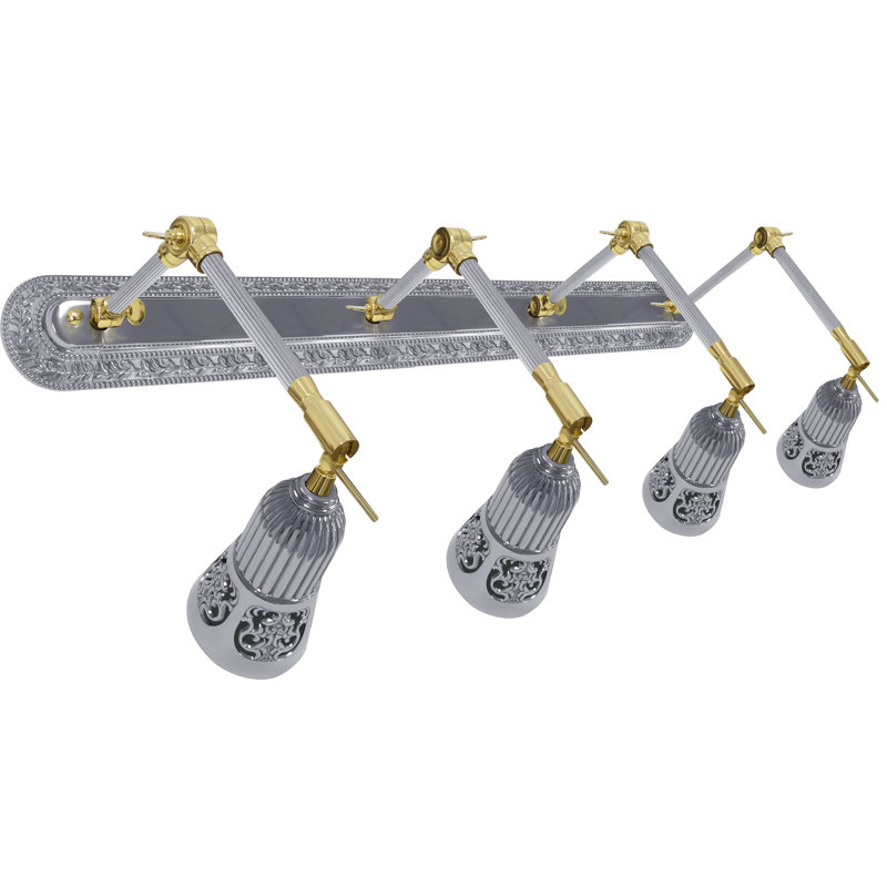 Folger 4-Light Dimmable Spotlight, Bright Gold/Bright Chrome