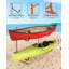 Support de rangement pour kayaks, support de kayak autoportant robuste à largeur réglable, bras de support allongés pour planche à pagaie, planche de surf, canot et kayak de pêche, orange