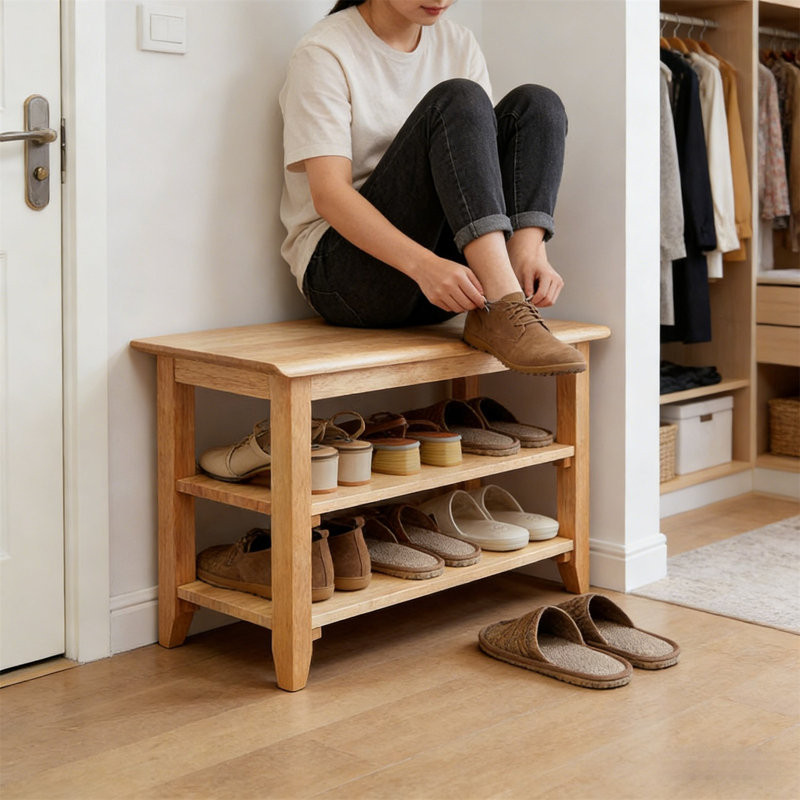 Premium Wooden Shoe Cabinet For Home, 31.5" H x 16.5" W x 11.8" D