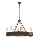 Banded 8 - Light Unique / Statement Wagon Wheel Chandelier