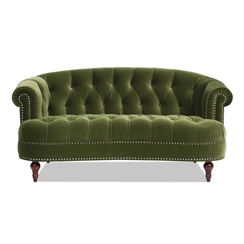 Causeuse, canapé en velours, Vert