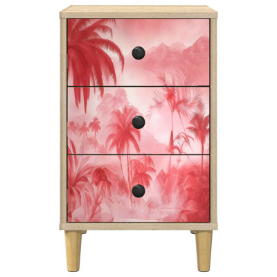 36cm W Engineered Wood Bedside Table