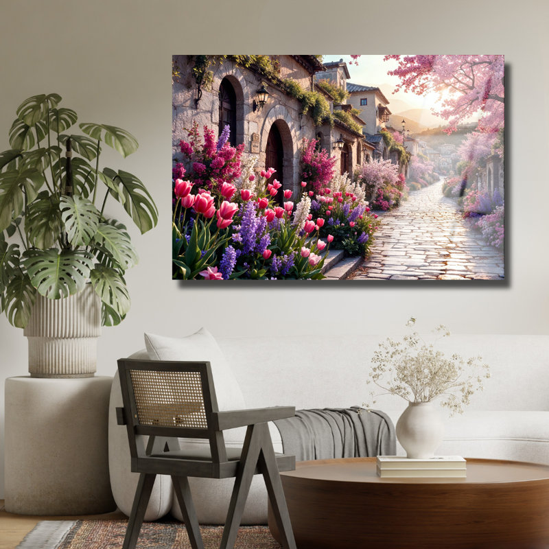 Art mural européen en verre trempé European Village, H 18 po x l 24 po