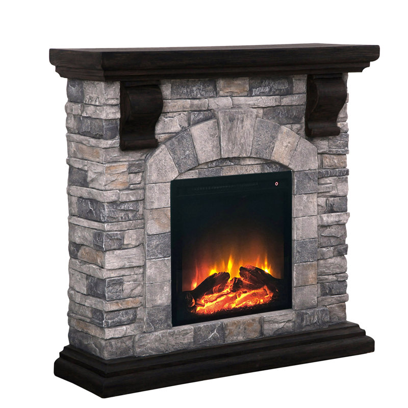 Seaton 40'' W Electric Fireplace, Gray