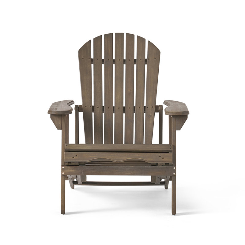 Chaise Adirondack en bois massif Sirkanungo, gris