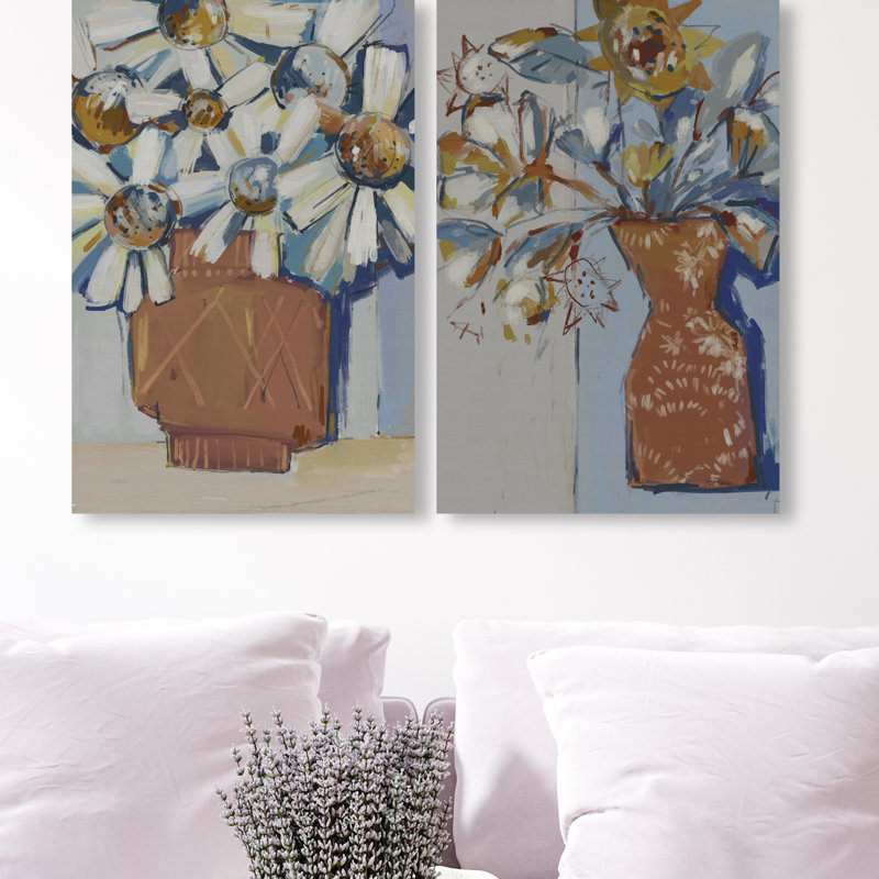 Abstract Flowers Set Set by Oliver Gal, 24" H x 16" W, Gallery Wrapped