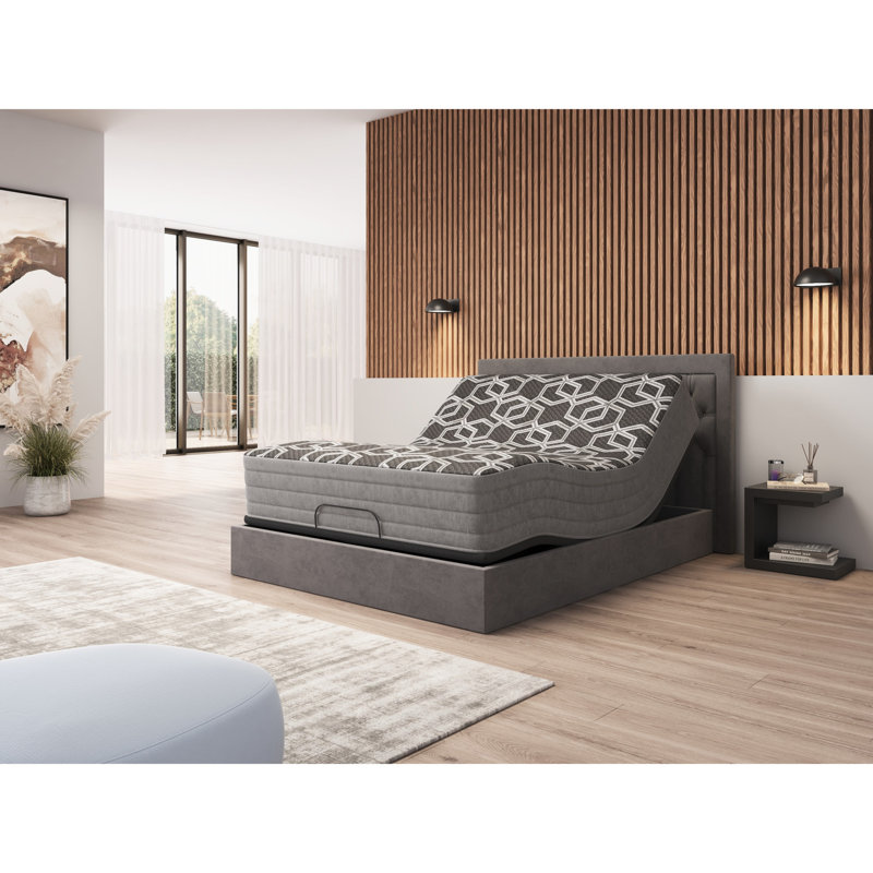 Grand matelas avec housse de glace - Améliore la qualité du sommeil Argent, graphite et cuivre Gel réduit le mouvement du corps Bruit de 12 po Taille améliore la circulation de l'air Fournit un meilleur soutien Argent
