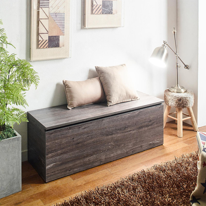 Banc de rangement Dean en gris rustique