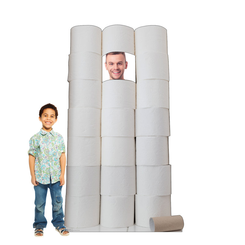 72'' White Cardboard Toilet Paper Standup Decor